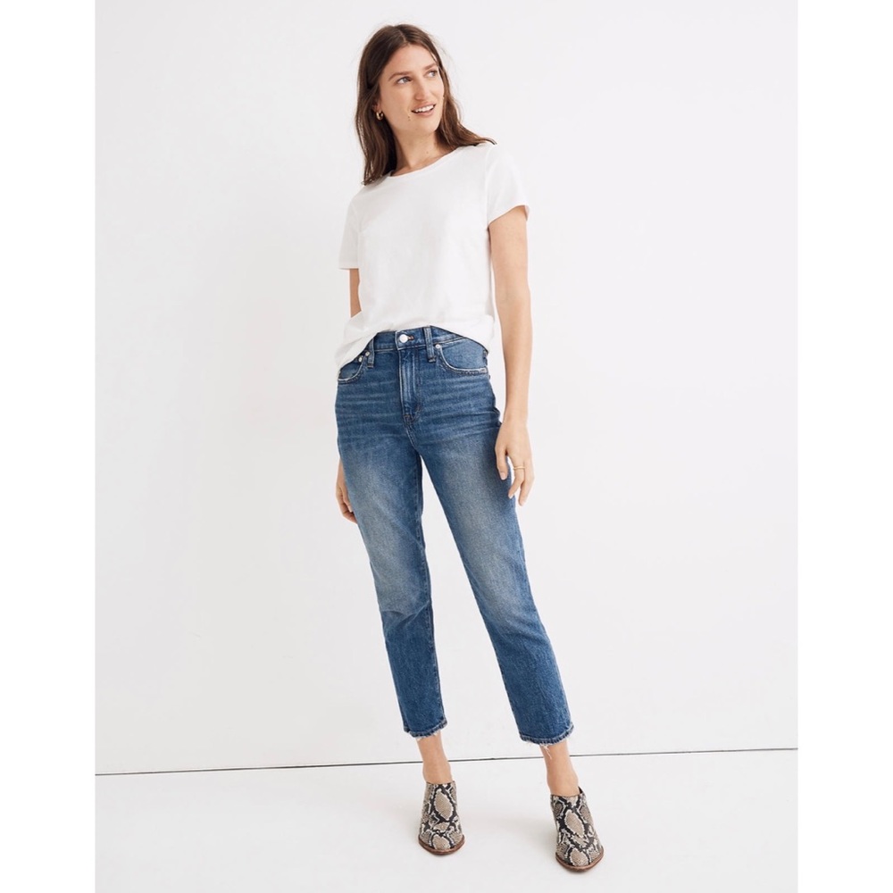 Madewell The High-Rise Slim Boyjean in Lavern Wash